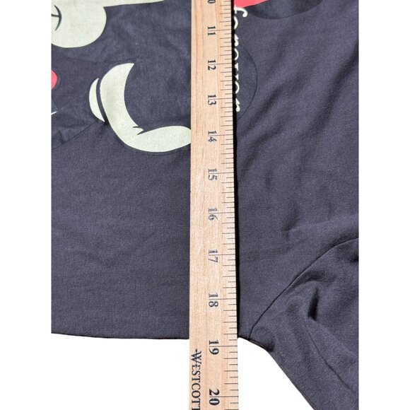 NEW Disney Minnie Mouse Graphic Tee Womens M Grey Asphalt Sleeve Spellout Shirt - Picture 9 of 9